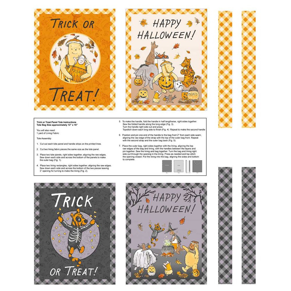 Studio E Fabrics Haunted Acre Wood Winnie the Pooh Orange Purple